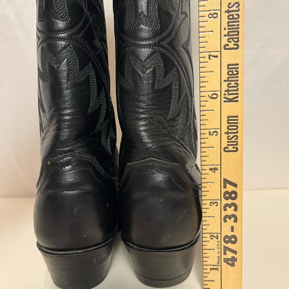 Women’s Justin Western Leather Cowboy Boots with Pointy Toes - Black - Sz 6B - Picture 9 of 9